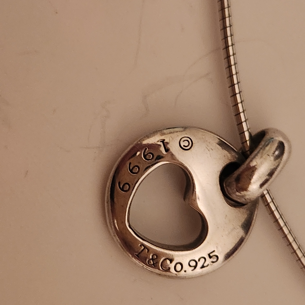 Tiffany & Co. Silver Open Heart Necklace